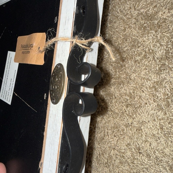 Rustic Whitewash Tabletop Chalkboard 14" x 9.5" Hanging Or Freestanding - Picture 8 of 12